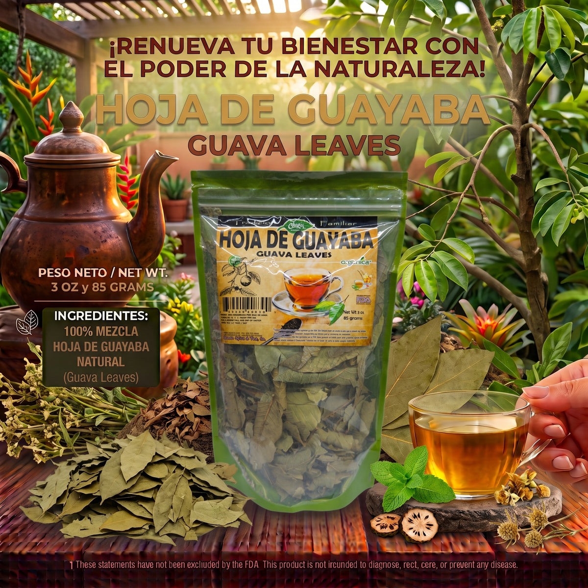 Hoja de Guayaba (Guava Leaves) 100% Natural | 3 oz (85 g) | Psidium guajava | Hoja Tradicional Mexicana