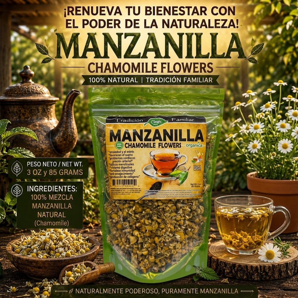 Manzanilla (Chamomile) 100% Natural | 3 oz (85 g) | Matricaria chamomilla | Flor Ancestral Multiuso