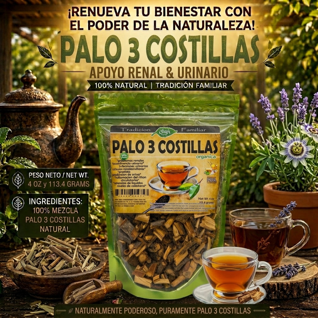 Palo 3 Costillas 100% Natural | 4 oz (113 g) | Serjania triquetra | Bejuco Tradicional Mexicano