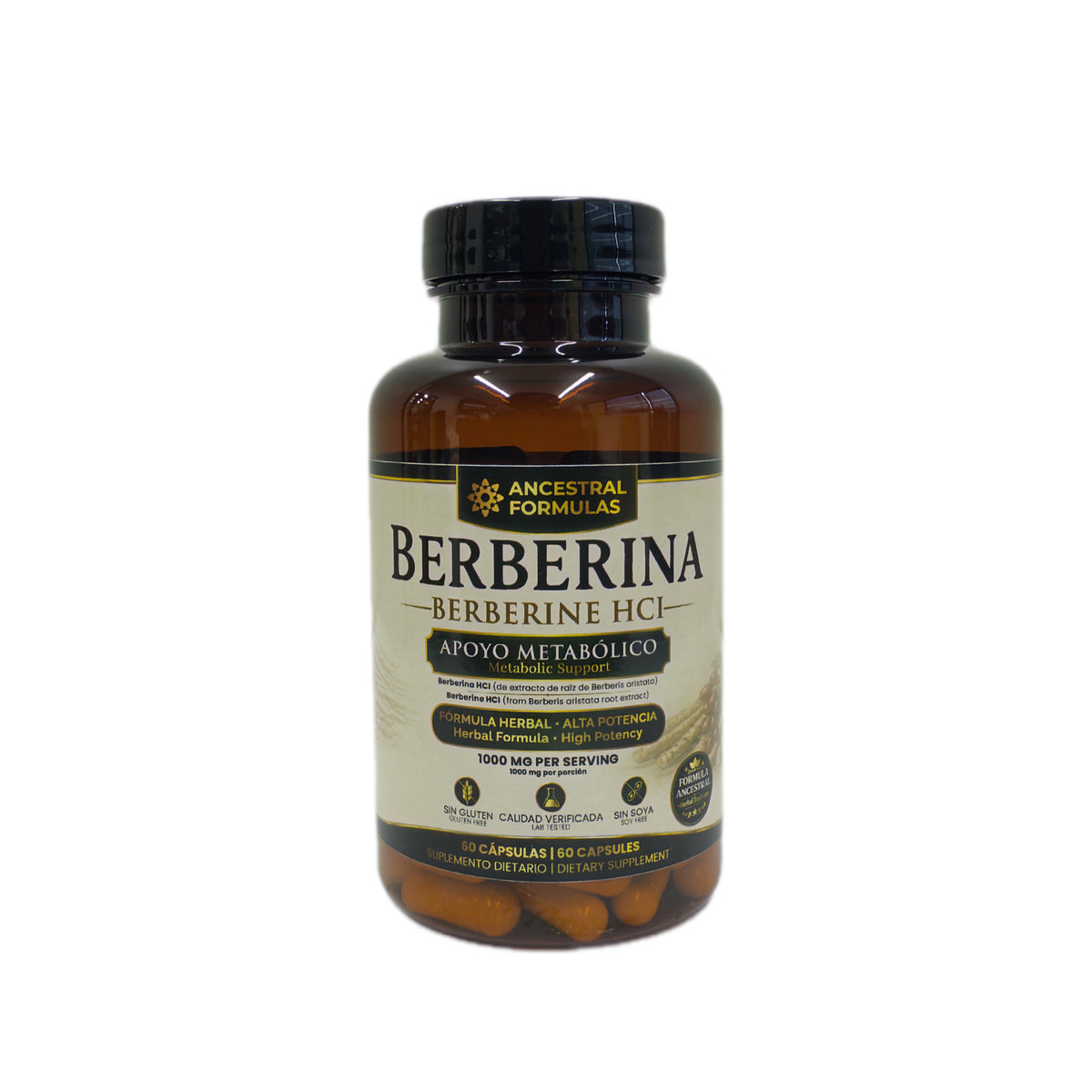Berberina (Berberine HCl) — 1000 mg por Porción | 60 Cápsulas