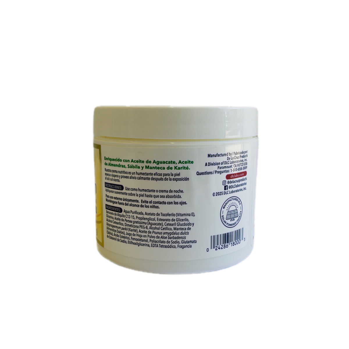 Crema humectante con vitamina E, aceite de aguacate y manteca de karité, tarro de 4 oz (114 g)