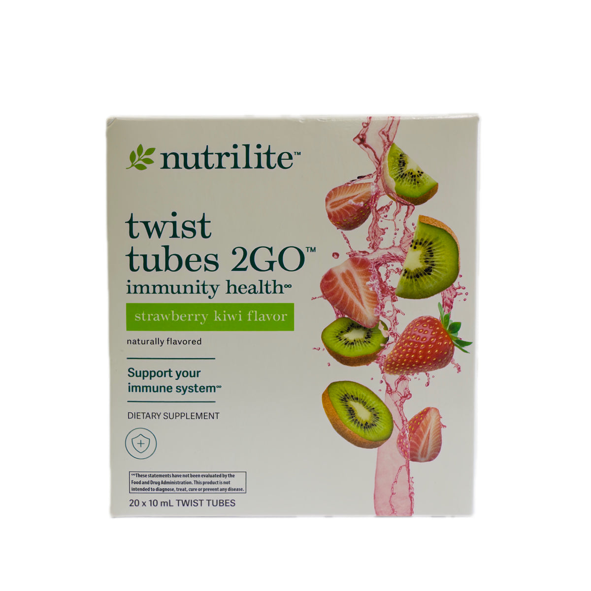 Nutrilite Twist Tubes 2GO — Salud Inmunológica, sabor Strawberry Kiwi