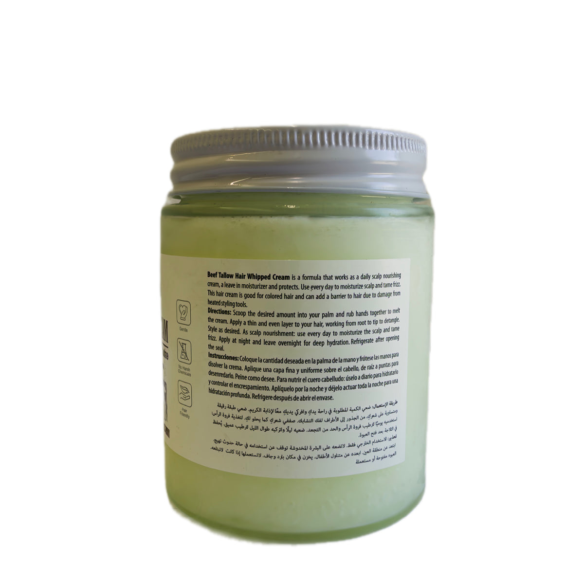 Crema para el cabello con sebo de res, jojoba y miel de manuka, 8 fl oz (236 ml)
