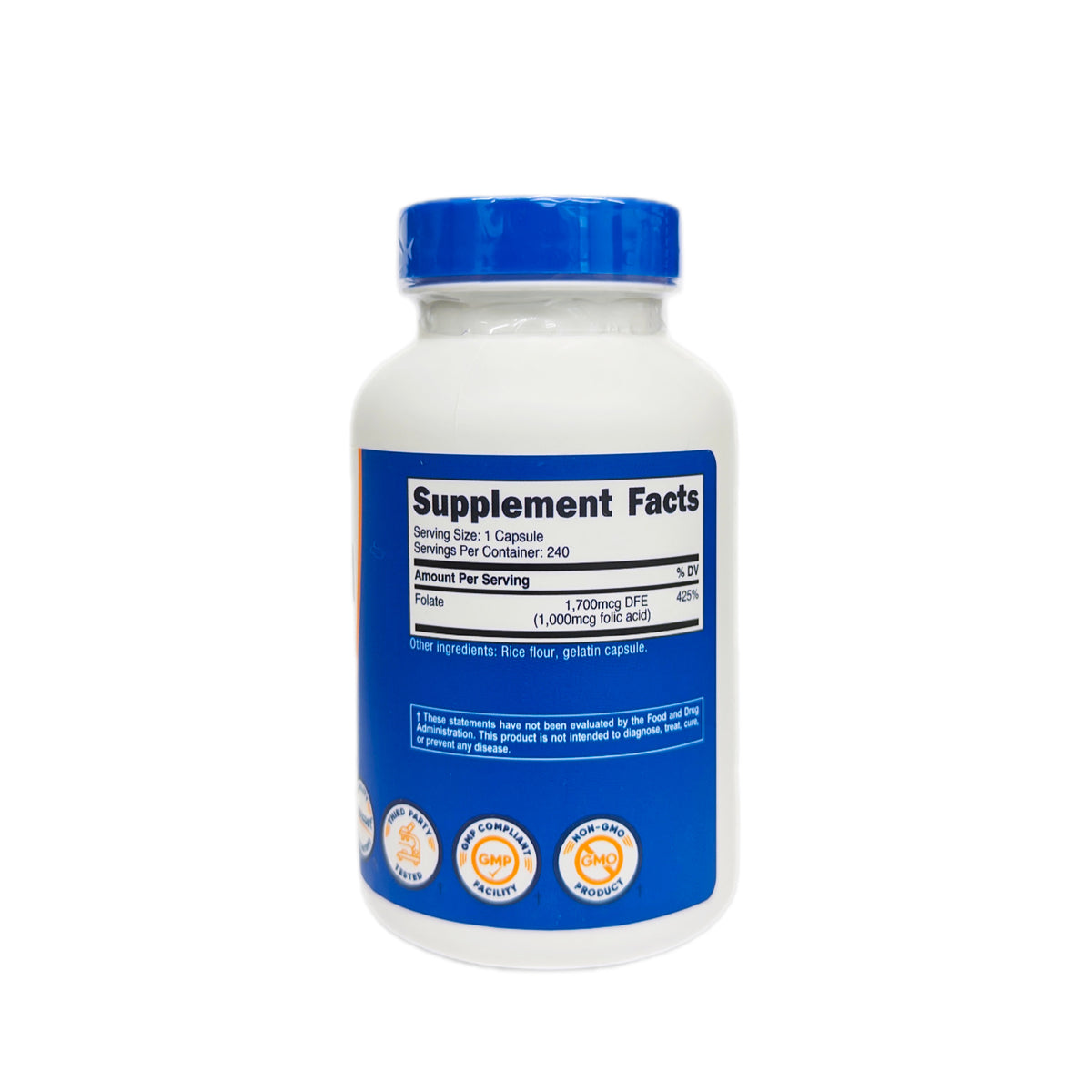 Nutricost Ácido Fólico (Vitamina B9) — 1,000 MCG