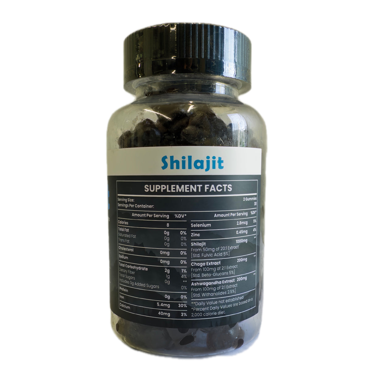 Shilajit 1400 mg con Chaga y Ashwagandha – 60 Gomitas