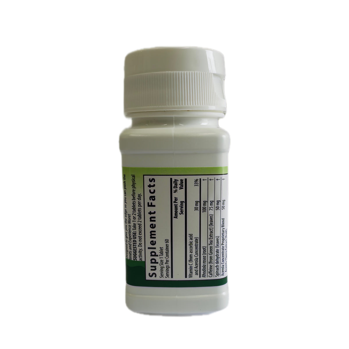 Amway XS Energy + Focus — Vitamina C, Rhodiola rosea, Cafeína natural, 60 tabletas