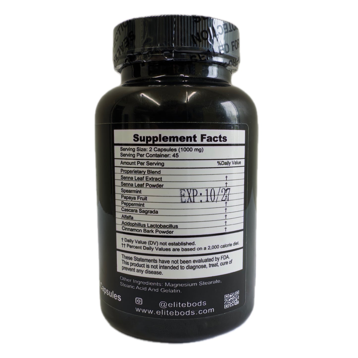Elite Bods Absolute Detox — Limpieza Digestiva con Senna, Cáscara Sagrada y Canela