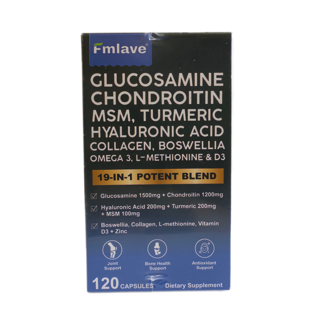 Fmlave — Glucosamina, Condroitina, MSM, Cúrcuma y Ácido Hialurónico (19 en 1)