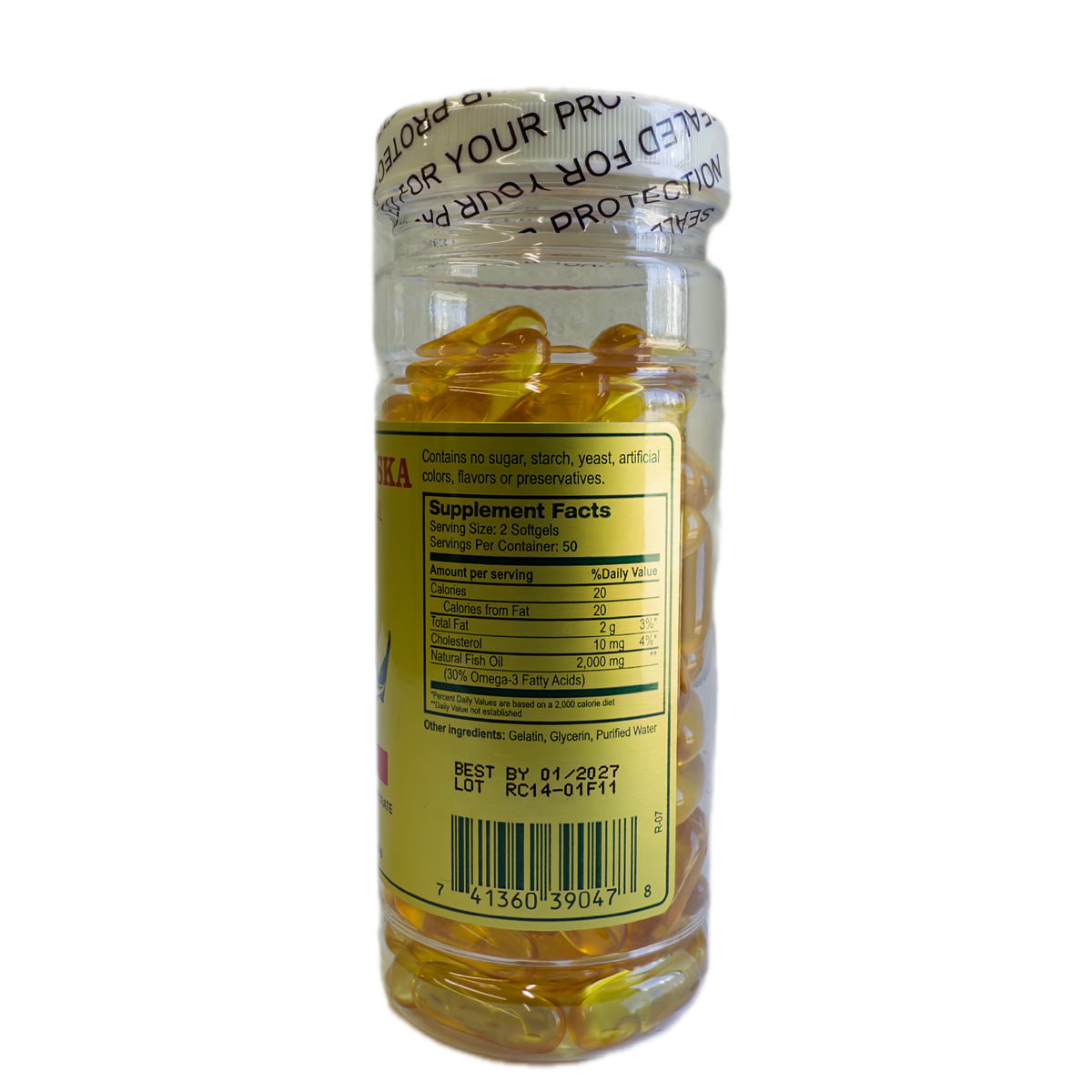 Aceite de Pescado de Aguas Profundas Omega-3 – 1,000 mg, 100 Cápsulas Blandas