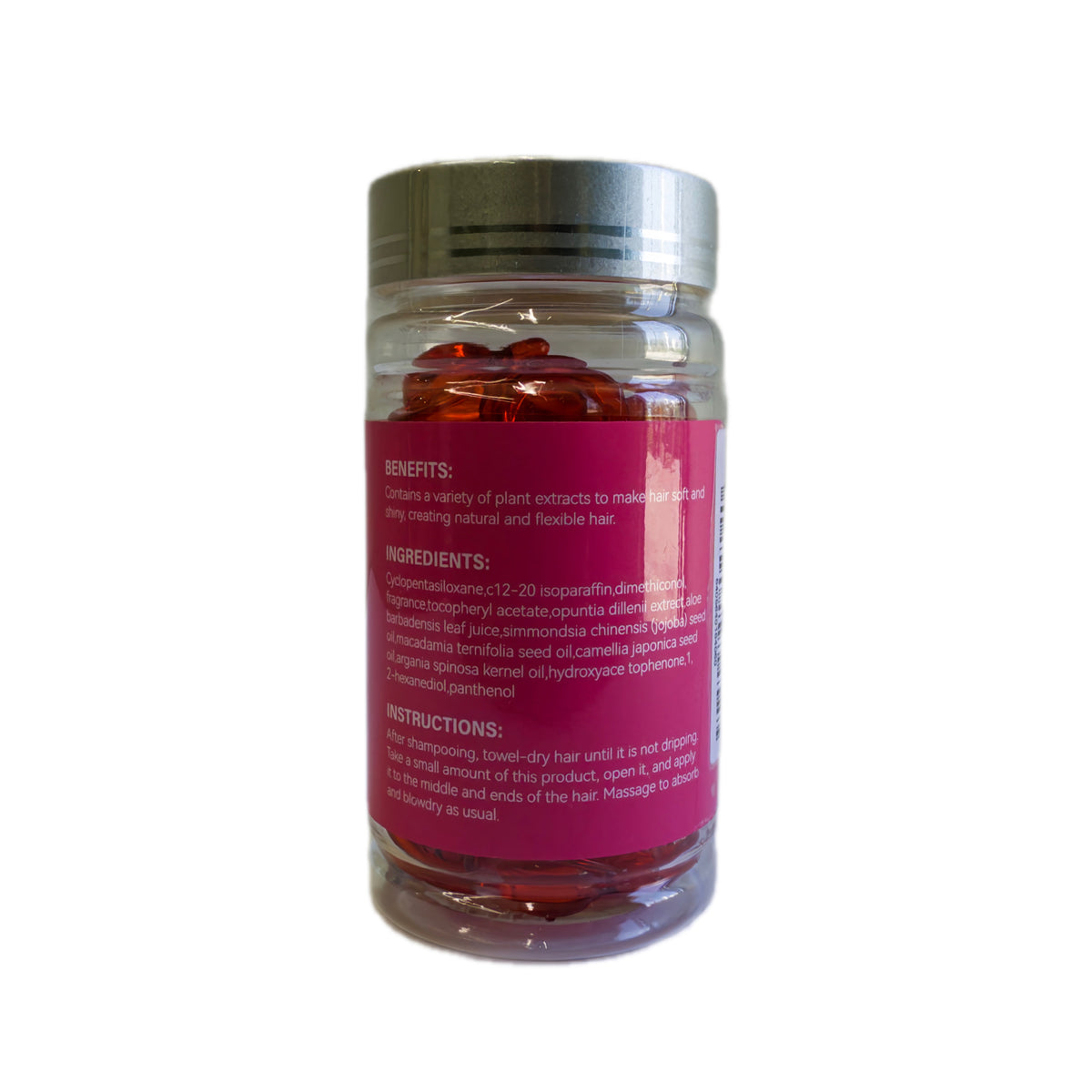 Cápsulas de Aceite Esencial para Cabello – Suavidad y Brillo, Uso Externo, 40 Cápsulas (1 mL c/u)