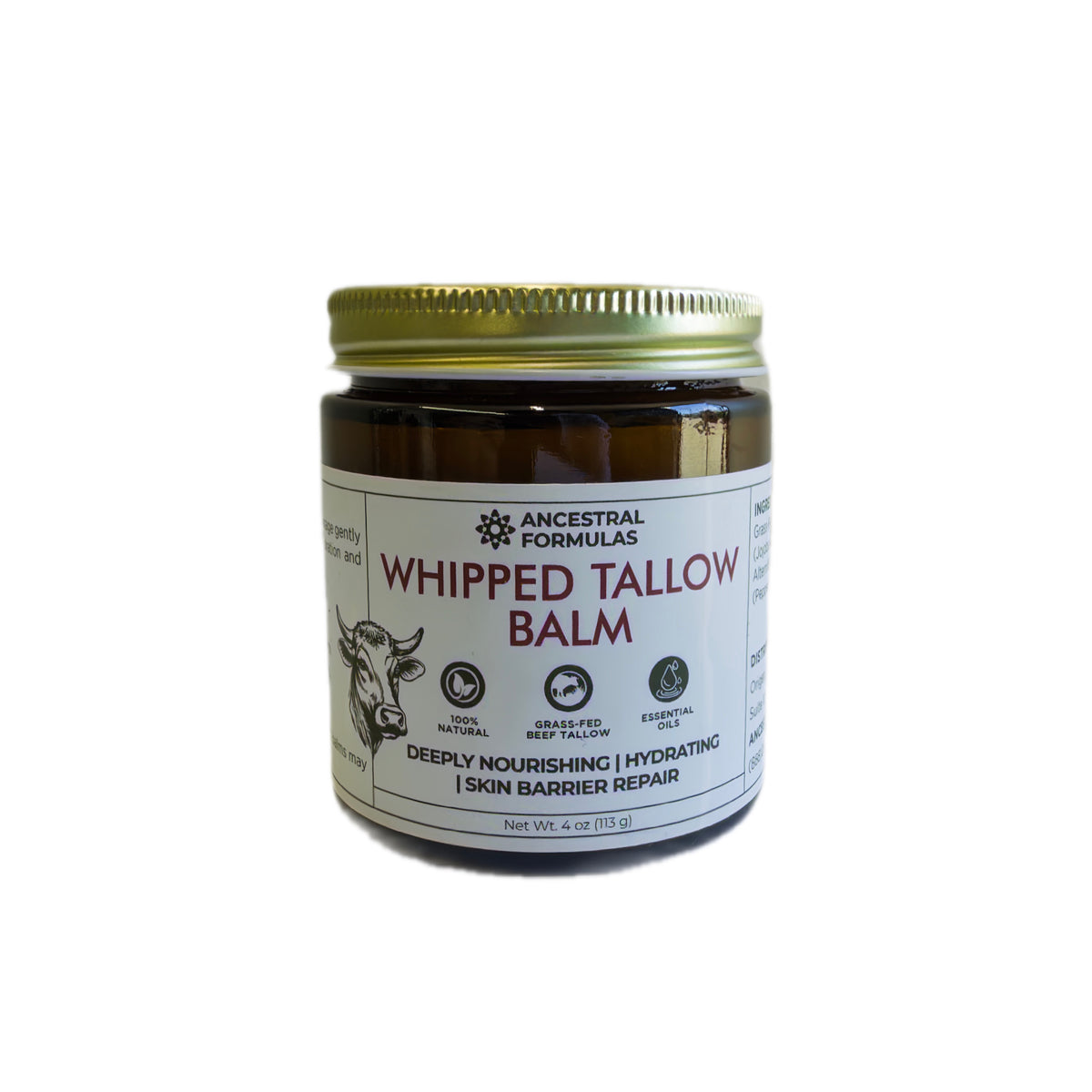 Bálsamo de sebo de res con aceite de jojoba y cera de abeja, tarro de 4 oz (113 g)