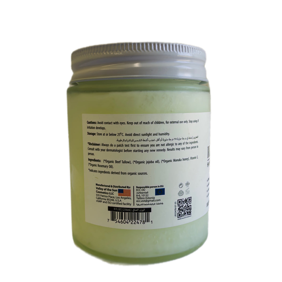 Crema para el cabello con sebo de res, jojoba y miel de manuka, 8 fl oz (236 ml)