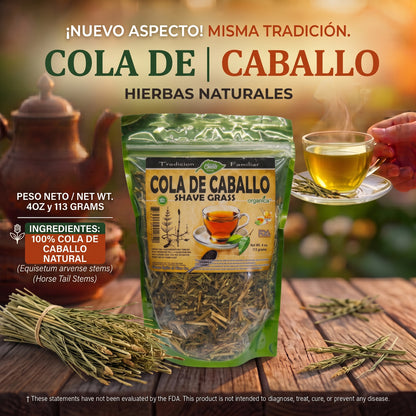 Cola de Caballo (Shave Grass) 100% Natural | 4 oz (113 g) | Equisetum arvense | Hierba Ancestral Multiuso