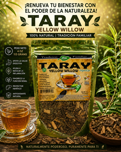 Taray (Yellow Willow) 100% Natural | 4 oz (113 g) | Salix bonplandiana | Corteza Ancestral Mexicana