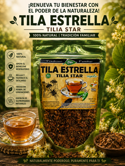 Tila Estrella (Tilia) 100% Natural | 4 oz (113 g) | Tilia spp. | Flor Ancestral Multiuso