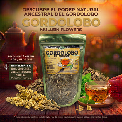 Gordolobo (Mullein Flowers) 100% Natural | 4 oz (113 g) | Verbascum thapsus | Flor Ancestral Multiuso