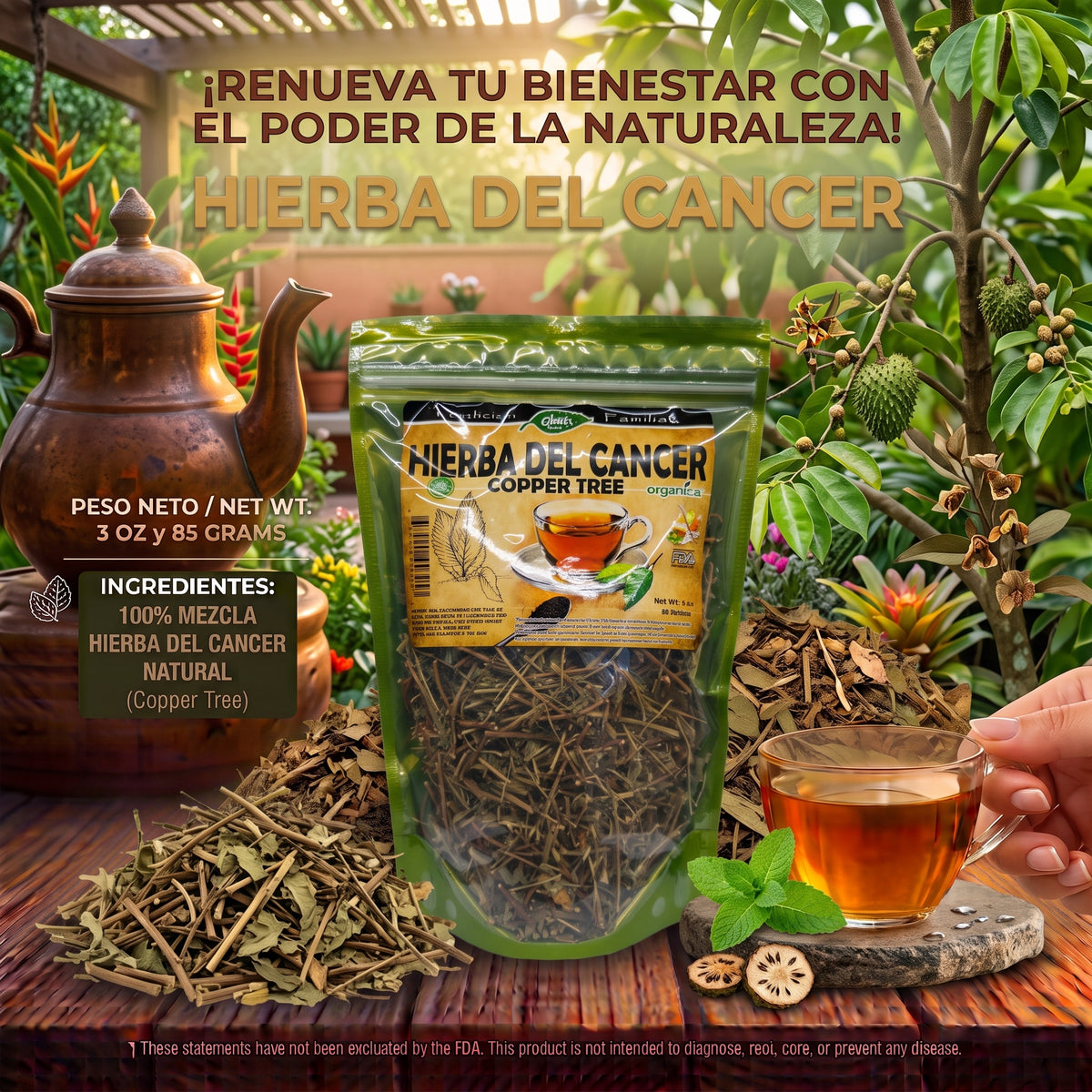 Hierba del Cáncer (Copper Tree) 100% Natural | 3 oz (85 g) | Acalypha phleoides | Hierba Ancestral Mexicana