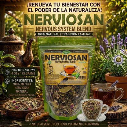 Nerviosan (Nervous System Blend) 100% Natural | 4 oz (113 g) | Mezcla de 20 Hierbas Tradicionales