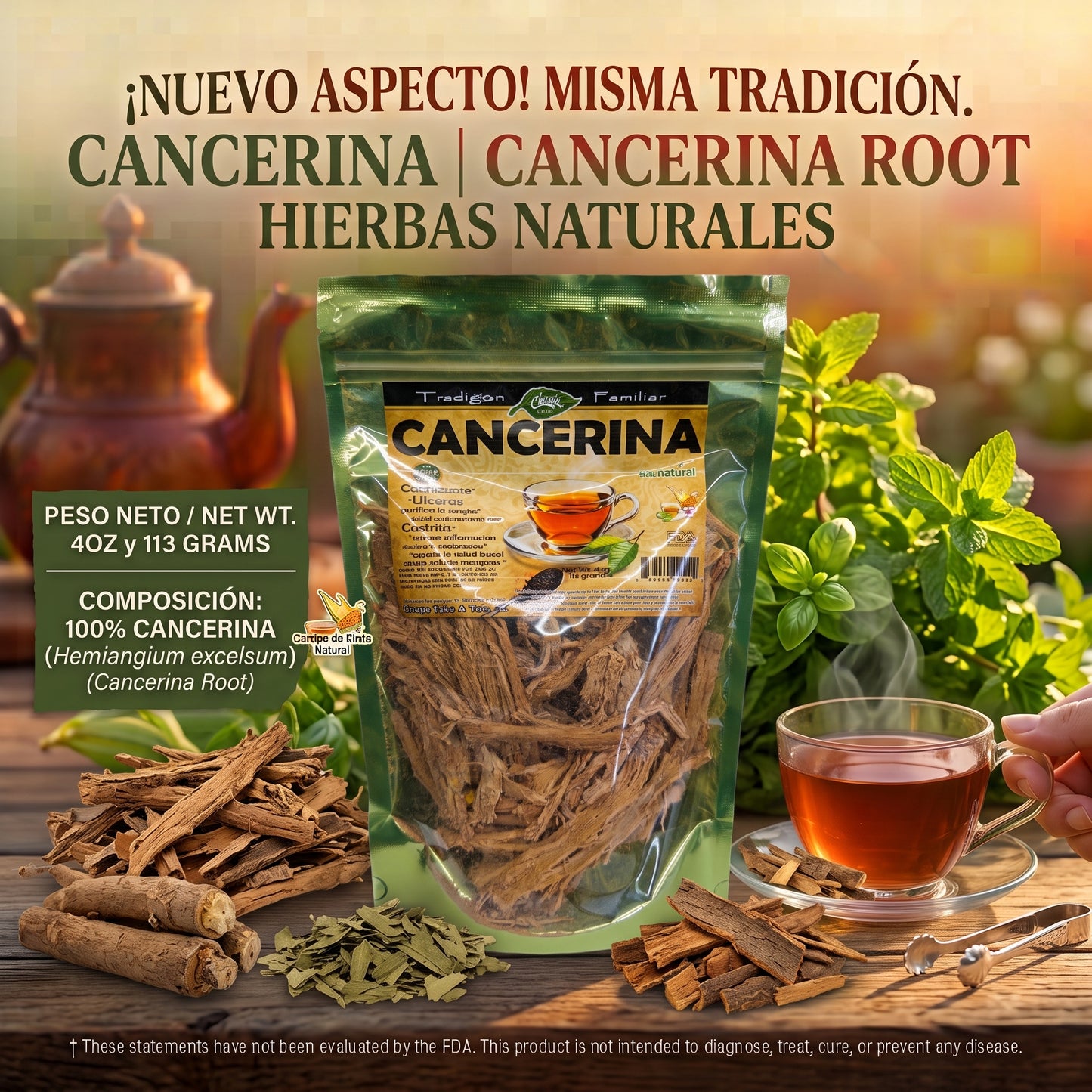 Cancerina (Semialarium mexicanum) 100% Natural | 4 oz (113 g) | Raíz Tradicional Mexicana