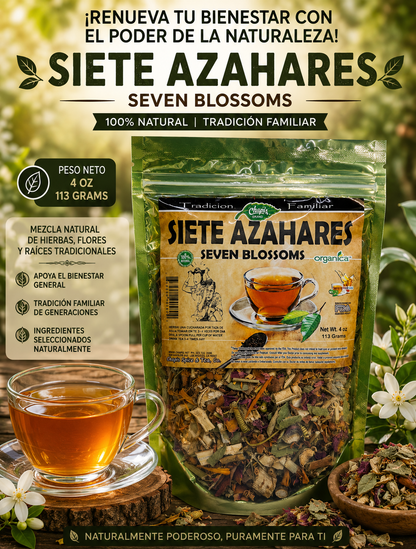 Siete Azahares (Seven Blossoms) 100% Natural | 4 oz (113 g) | Mezcla de 7 Flores Tradicionales