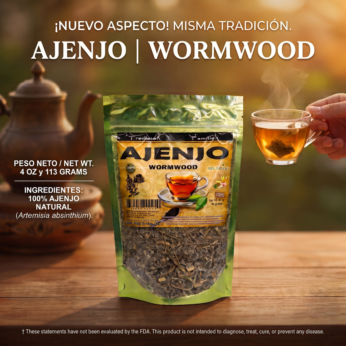 Ajenjo 100% Natural | 4 oz (113 g) | Artemisia absinthium | Hierba Ancestral Multiuso