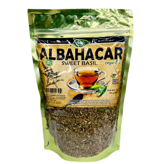 Albahacar (Sweet Basil) 100% Natural | 4 oz (113 g) | Ocimum basilicum | Hierba Tradicional