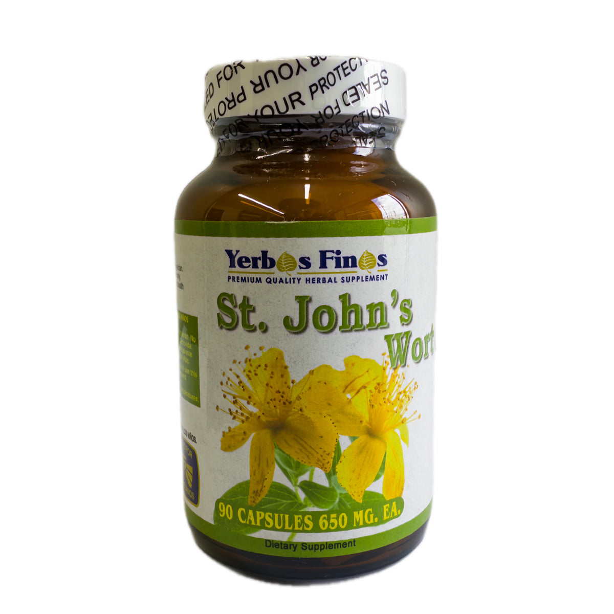 Frasco de hierba de San Juan, 90 cápsulas de 650 mg, vista frontal