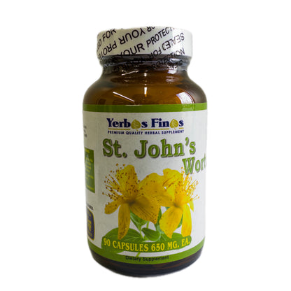 Frasco de hierba de San Juan, 90 cápsulas de 650 mg, vista frontal