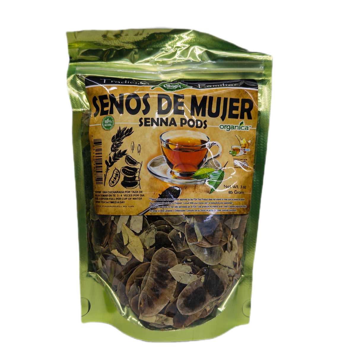 Senos de Mujer (Senna Pods) 100% Natural | 3 oz (85 g) | Senna alexandrina | Vaina Tradicional