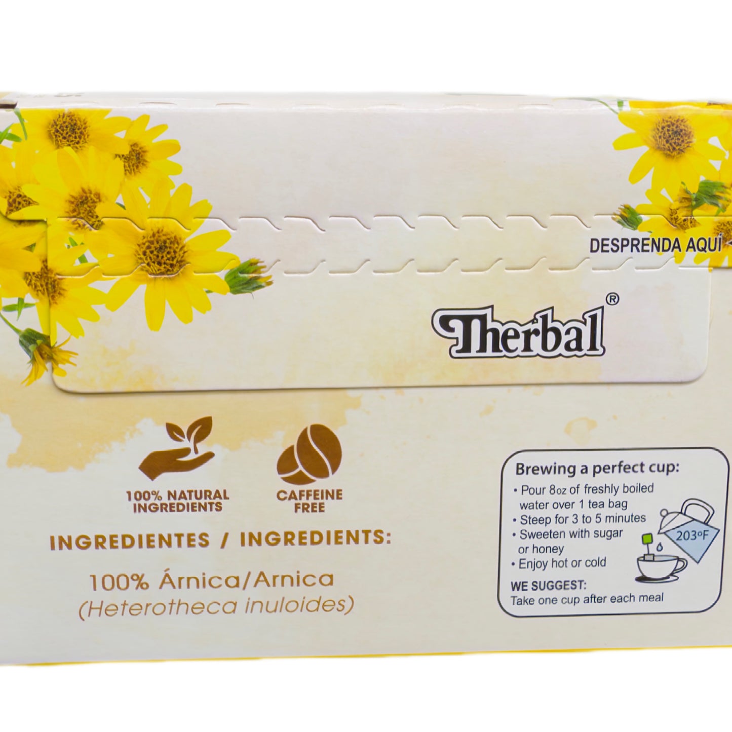 Té de Árnica Therbal | 25 Bolsitas | Infusión 100% Natural | Libre de Cafeína