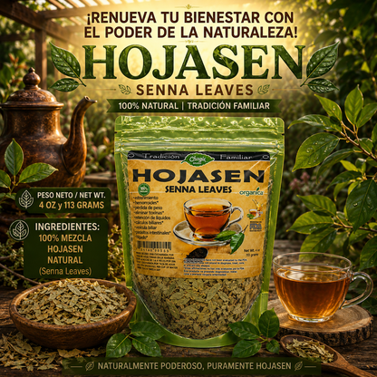 Hojasen (Senna Leaves) 100% Natural | 4 oz (113 g) | Senna alexandrina | Hoja Tradicional