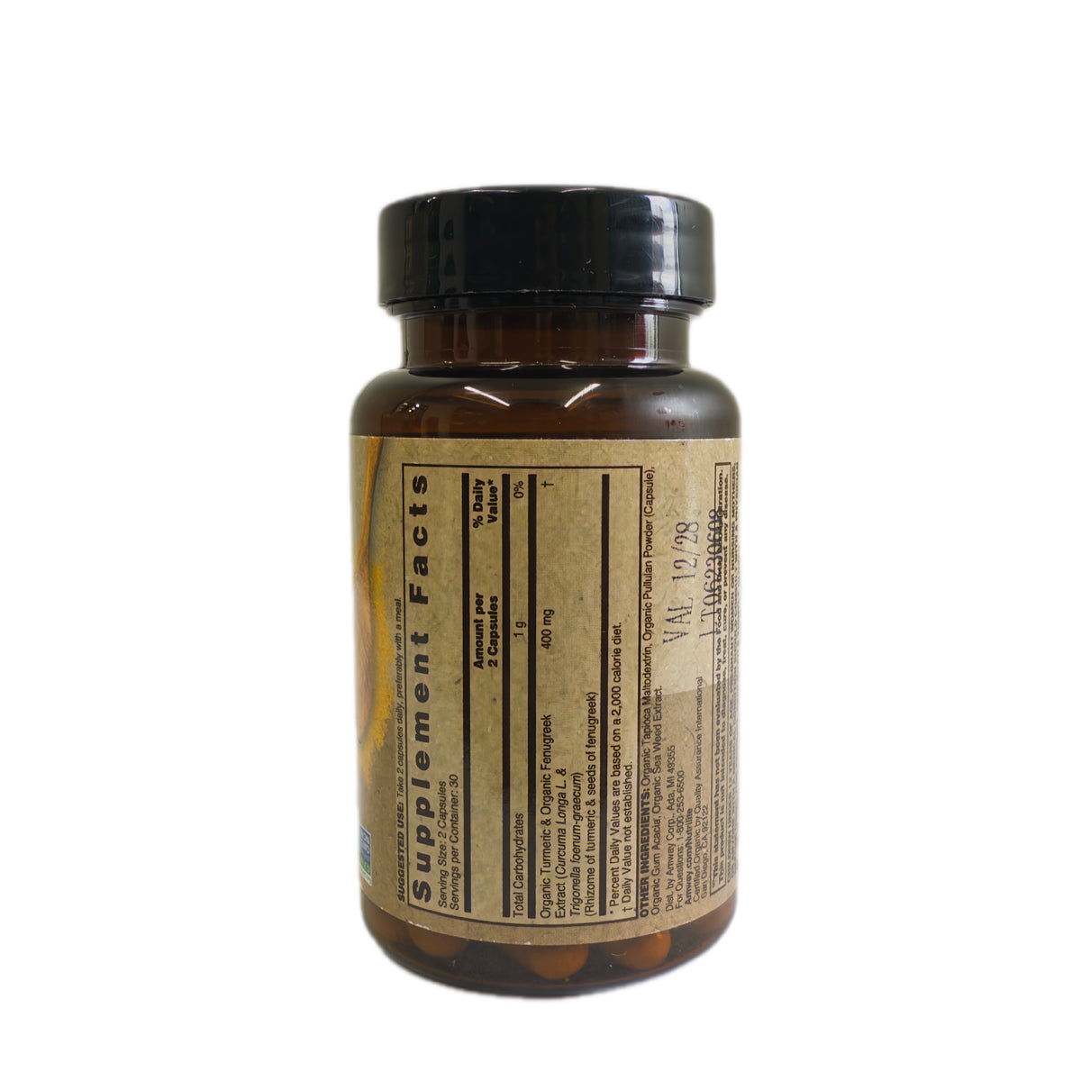 Nutrilite Organics Turmeric Capsules — Cúrcuma y Fenogreco Orgánicos, 60 cápsulas