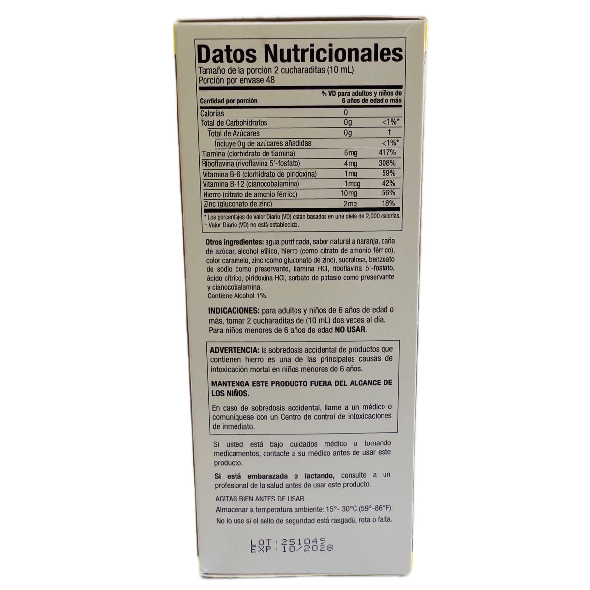 Vino Carne Hierro – Suplemento Líquido con Hierro, Zinc y Vitaminas B – Sabor Naranja – 16 fl oz (480 mL)