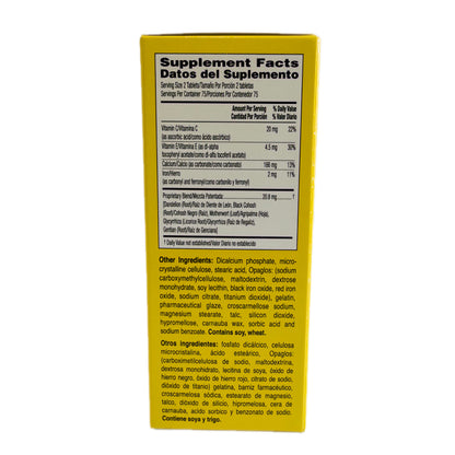 Lydia Pinkham – Suplemento Herbario en Tabletas con Hierbas, Hierro, Calcio y Vitaminas C y E – Apoyo Nutricional – 150 Tabletas