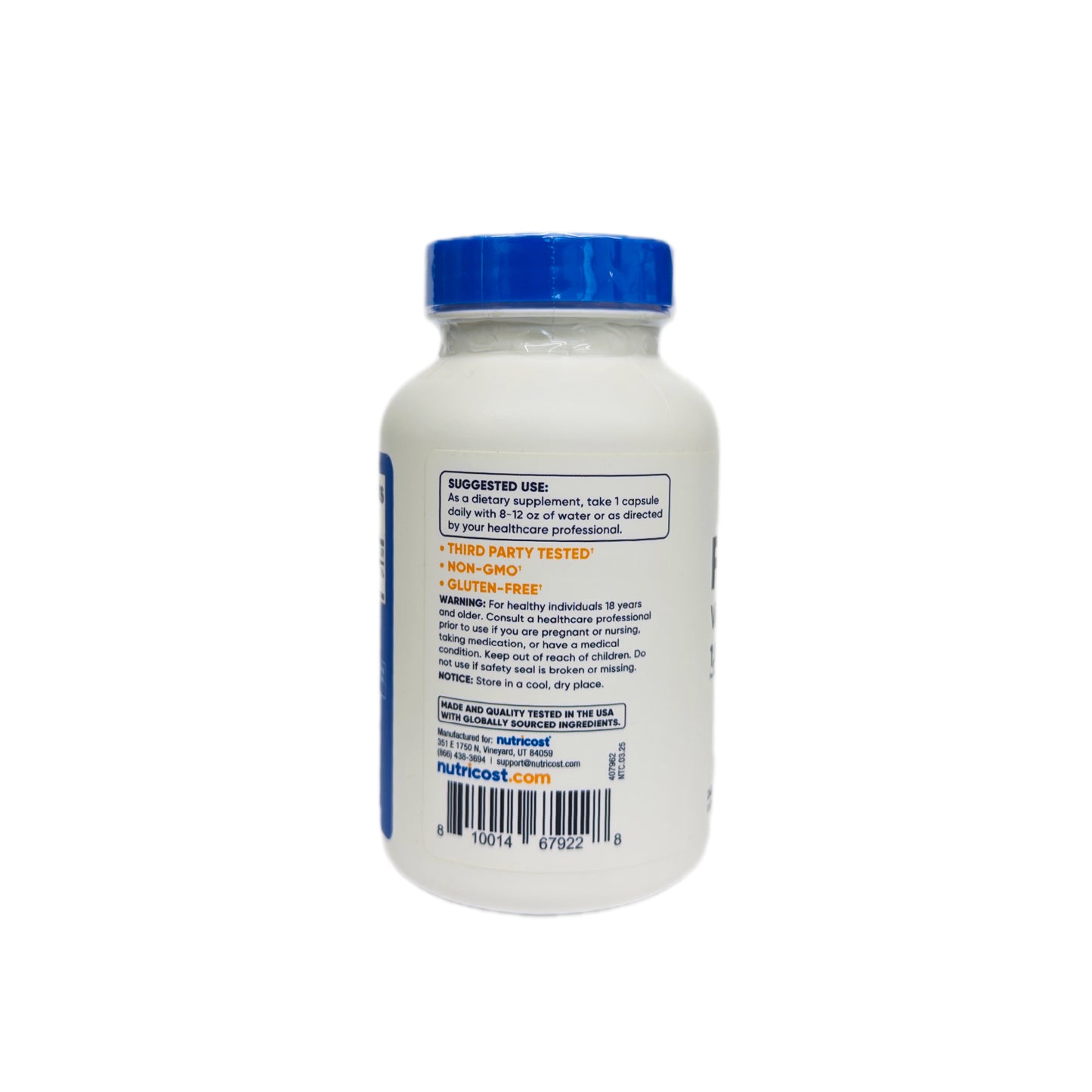 Nutricost Ácido Fólico (Vitamina B9) — 1,000 MCG