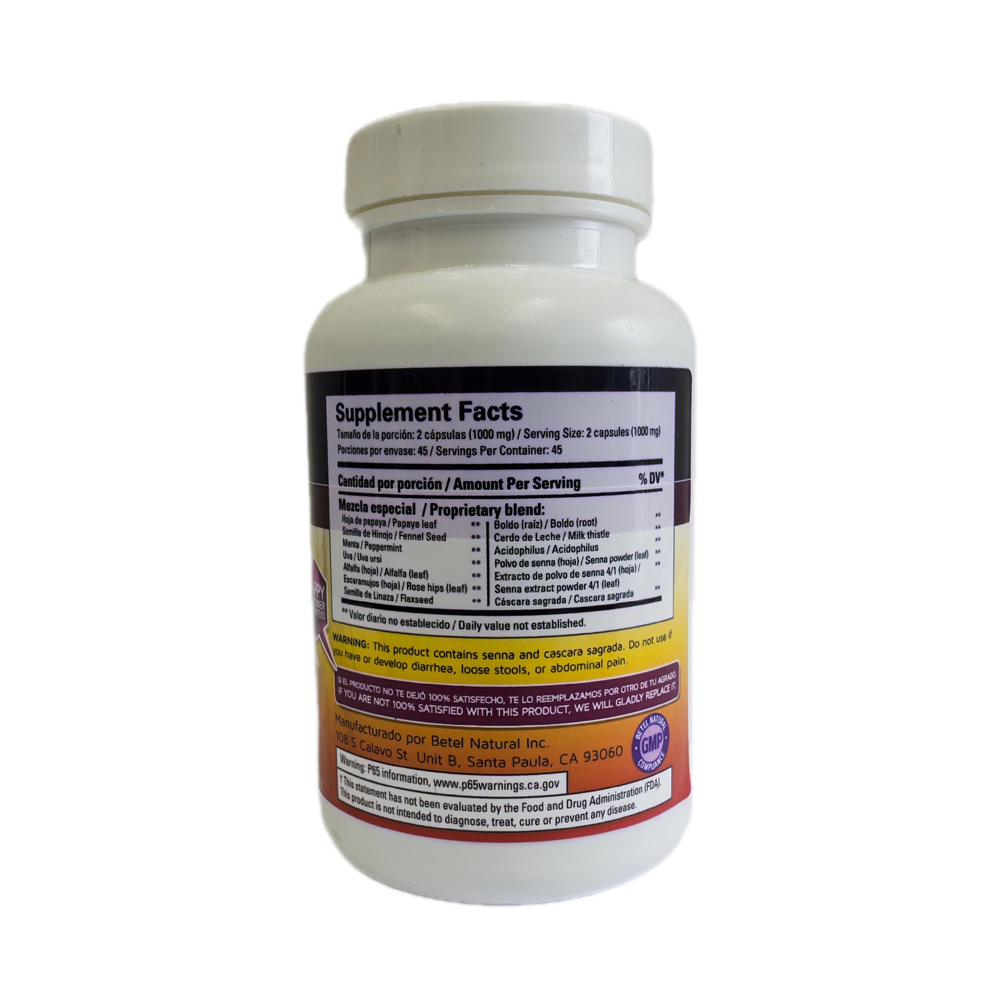Betel Natural Detoxsan — Desintoxicador General Total-Detox (90 cápsulas)