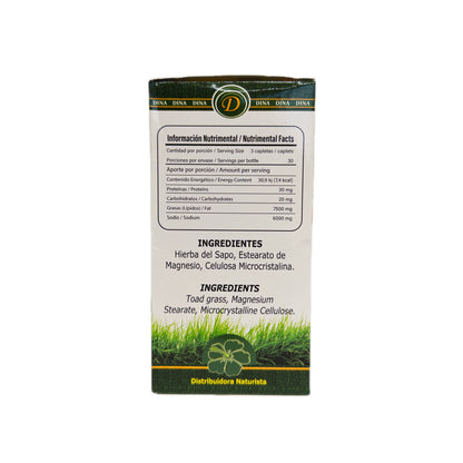 Hierba del Sapo Plus — Suplemento Alimenticio, 90 cápletas (1g c/u)