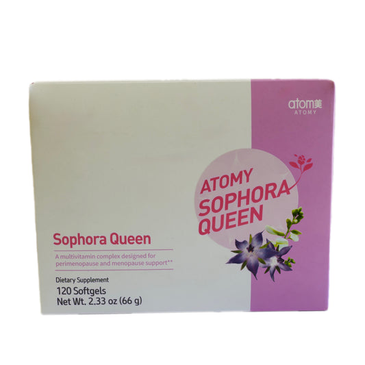 Sophora Queen – Complejo multivitamínico para la etapa de perimenopausia y menopausia – Isoflavonas de soya, Sophora, Onagra y Borraja – 120 cápsulas blandas