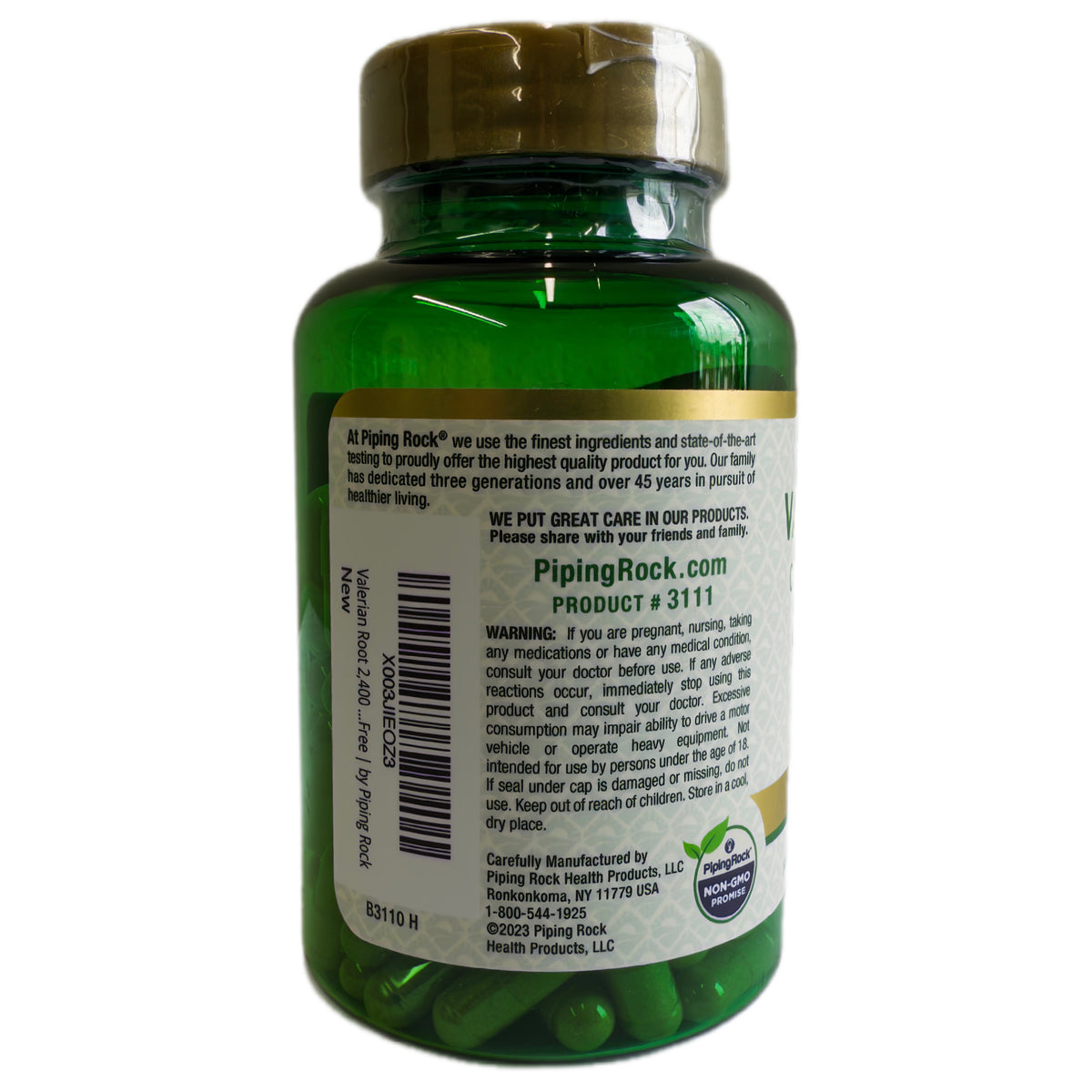 Raíz de Valeriana 2400 mg por Porción – Complejo de Espectro Completo – 120 Cápsulas