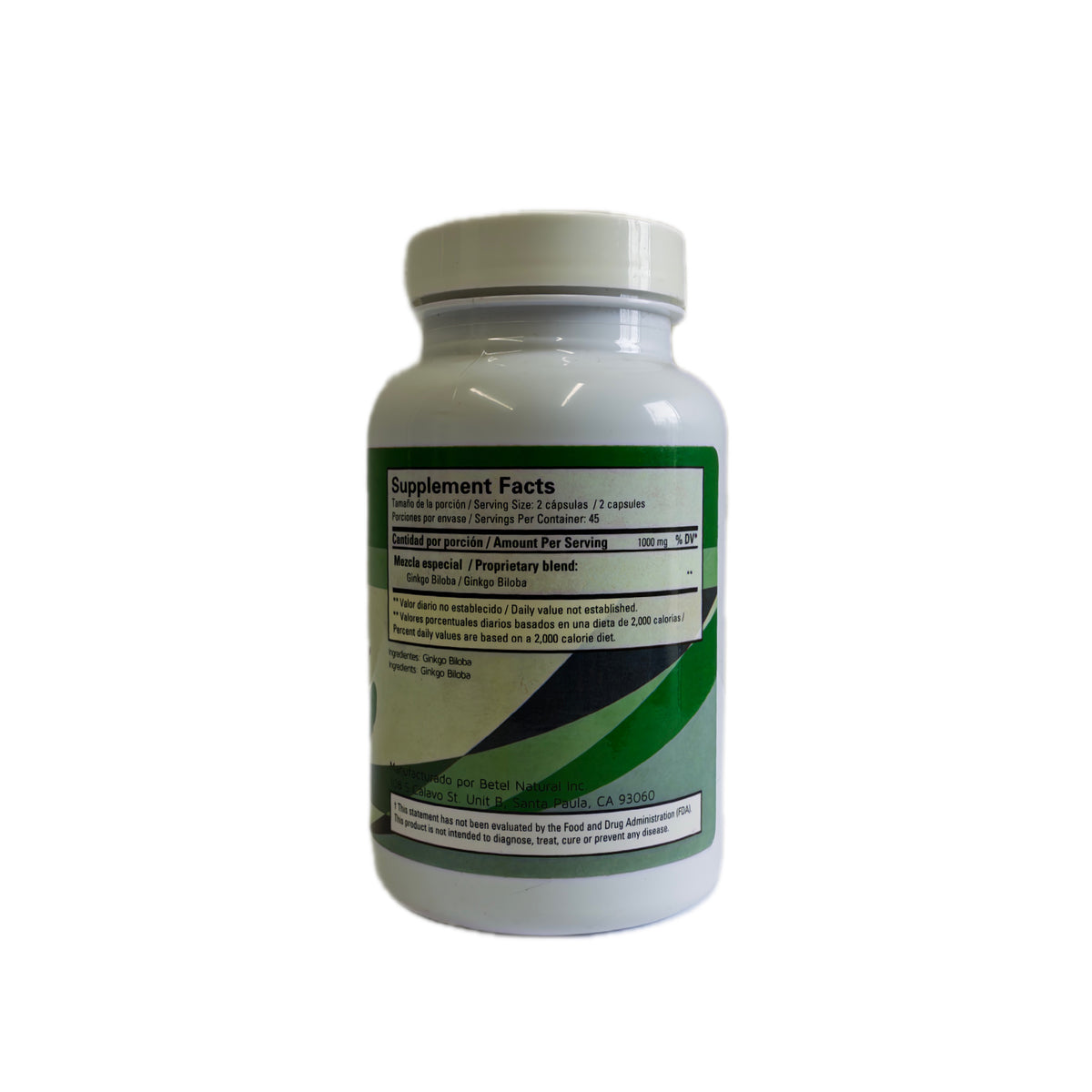 Betel Natural Ginkgo Biloba — 1000mg (90 cápsulas)