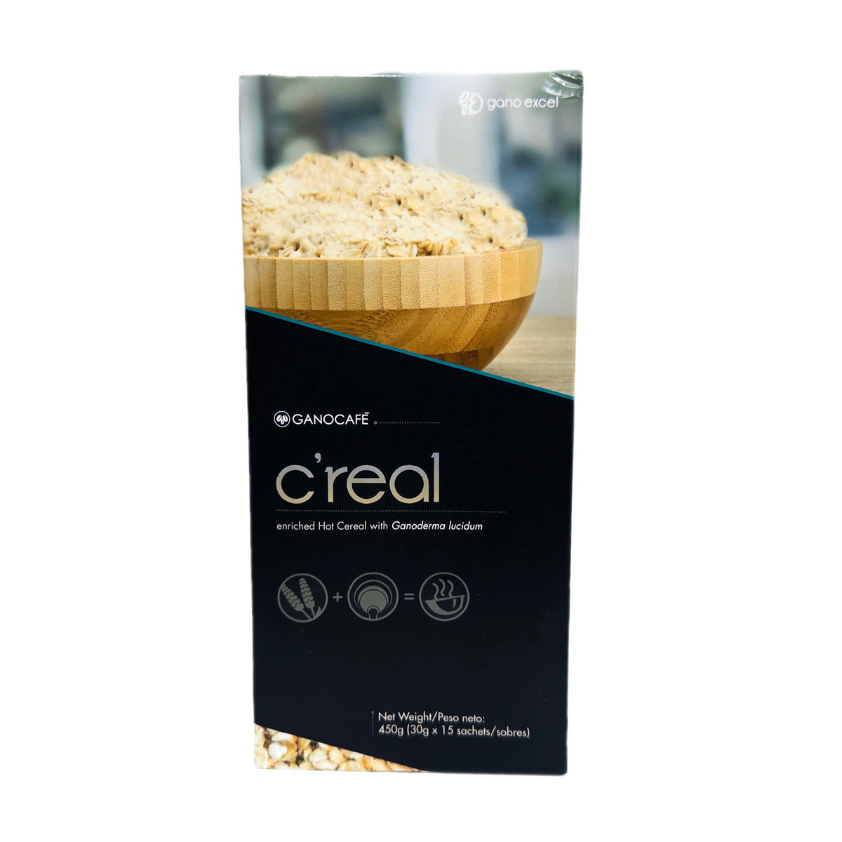 GanoCafé C'real — Cereal Caliente Enriquecido con Ganoderma Lucidum, 15 sobres de 30g