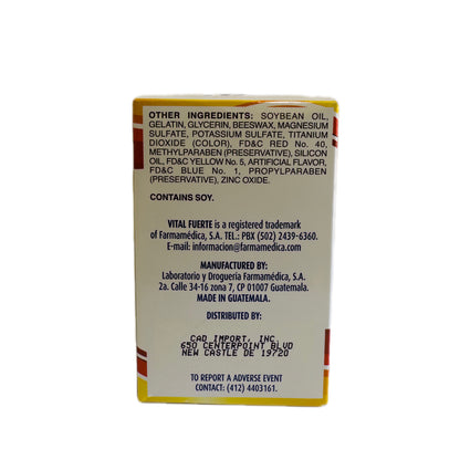 Vital Fuerte EF – Multivitamínico con Vitaminas y Minerales – 30 Softgels