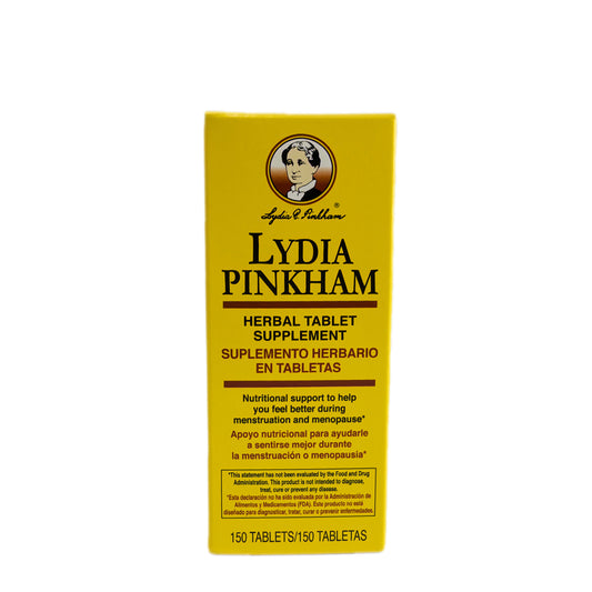 Lydia Pinkham – Suplemento Herbario en Tabletas con Hierbas, Hierro, Calcio y Vitaminas C y E – Apoyo Nutricional – 150 Tabletas
