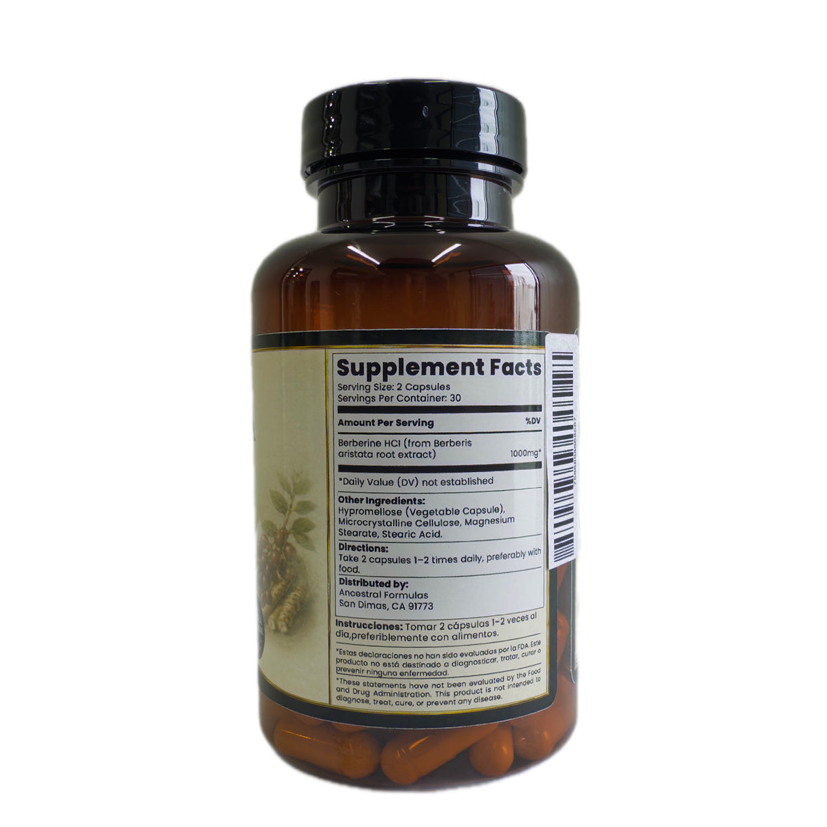 Berberina (Berberine HCl) — 1000 mg por Porción | 60 Cápsulas