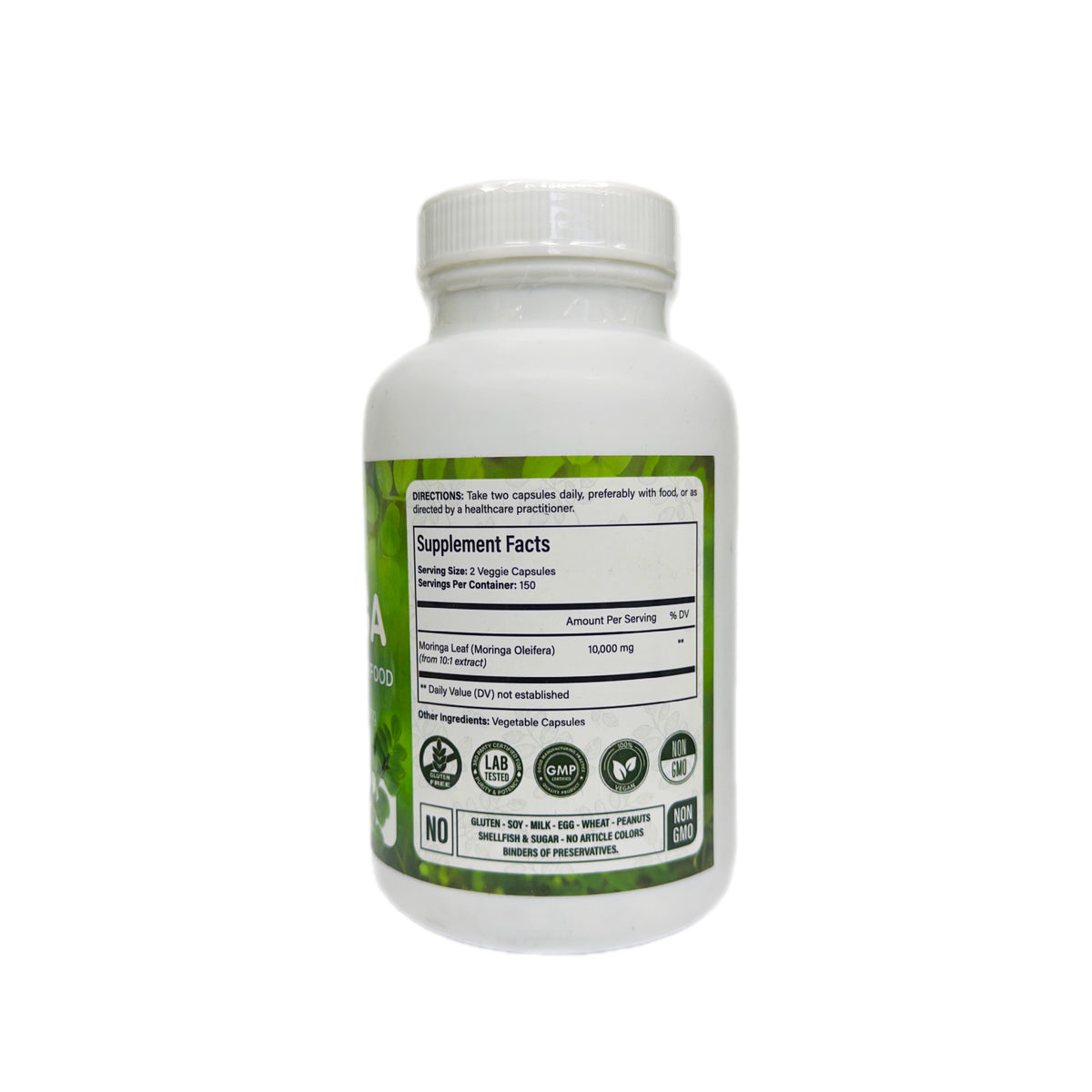Moringa Pura — Superalimento Verde Completo, 10,000mg por porción, 300 cápsula