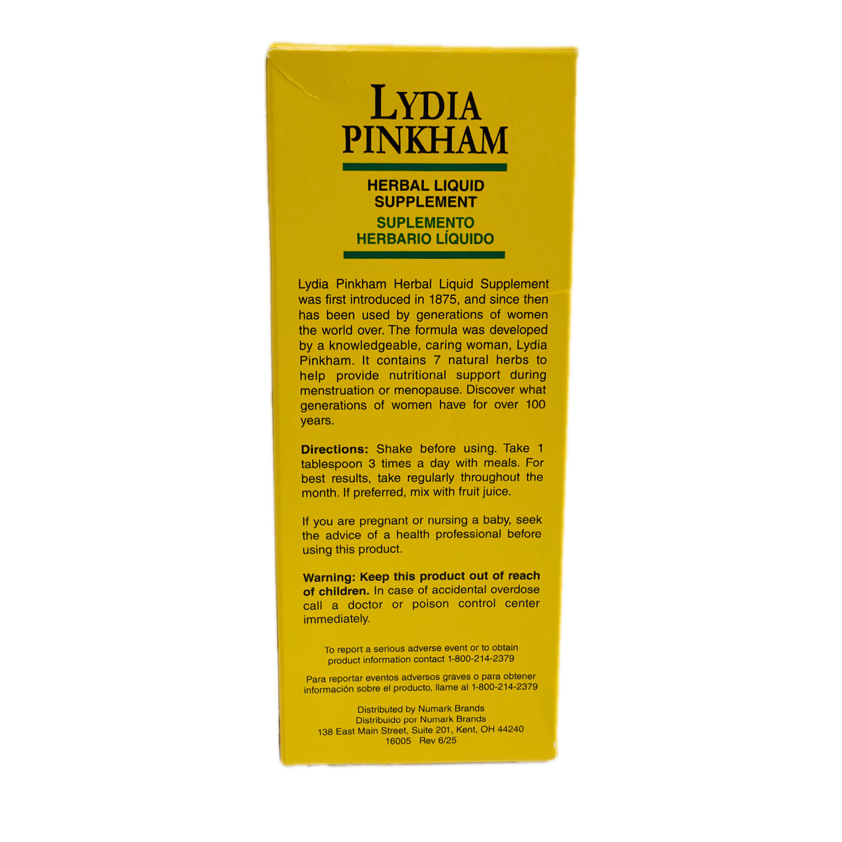 Lydia Pinkham – Suplemento Herbario Líquido con 7 Hierbas – Apoyo Nutricional – 8 fl oz (236 mL)
