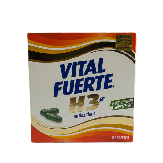 Vital Fuerte H3 EF – Multivitamínico en Softgels con Vitaminas y Minerales – 100 Cápsulas