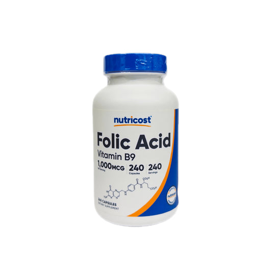 Nutricost Ácido Fólico (Vitamina B9) — 1,000 MCG