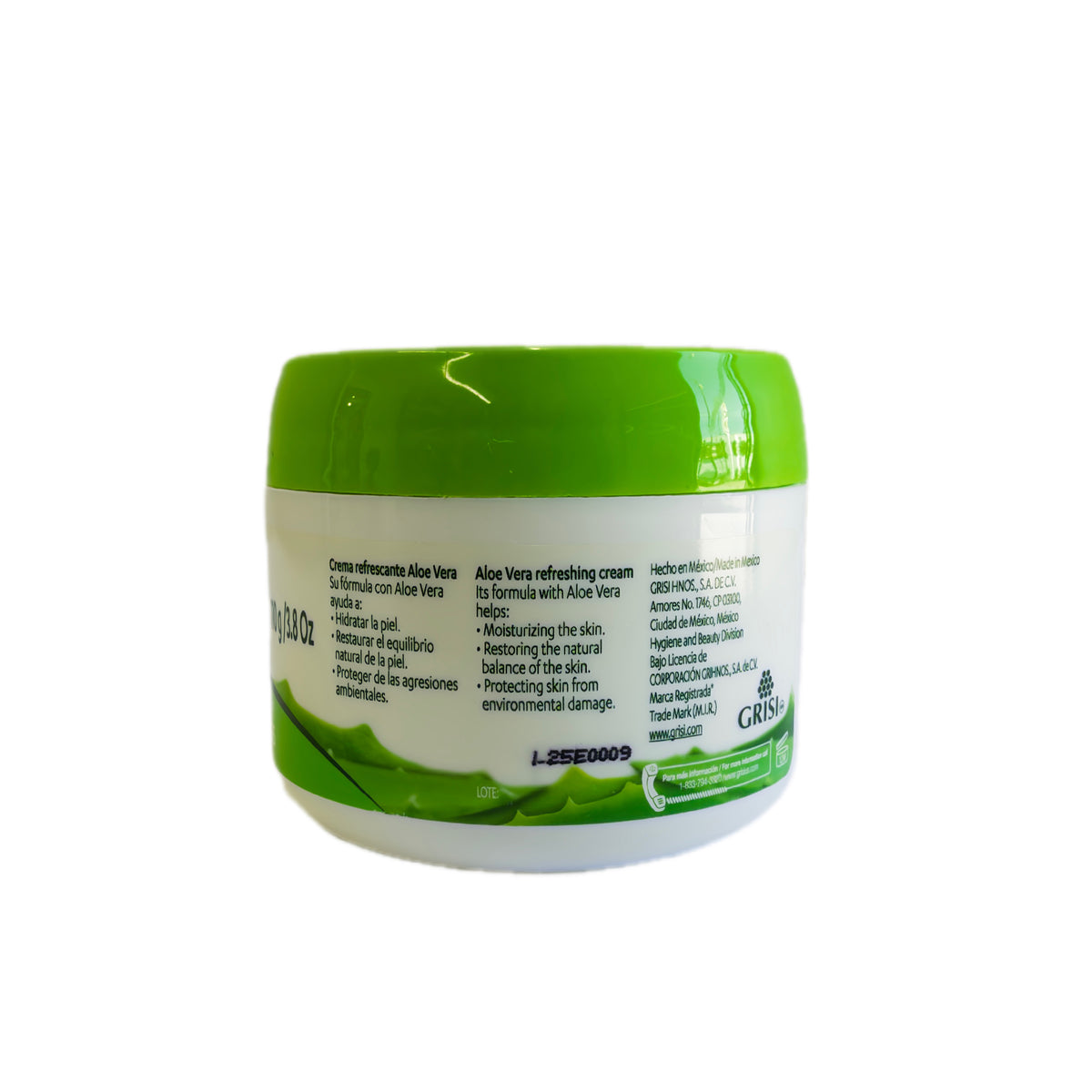 Crema facial y corporal con aloe vera para rostro y cuerpo – Tarro 3.8 oz (110 g)
