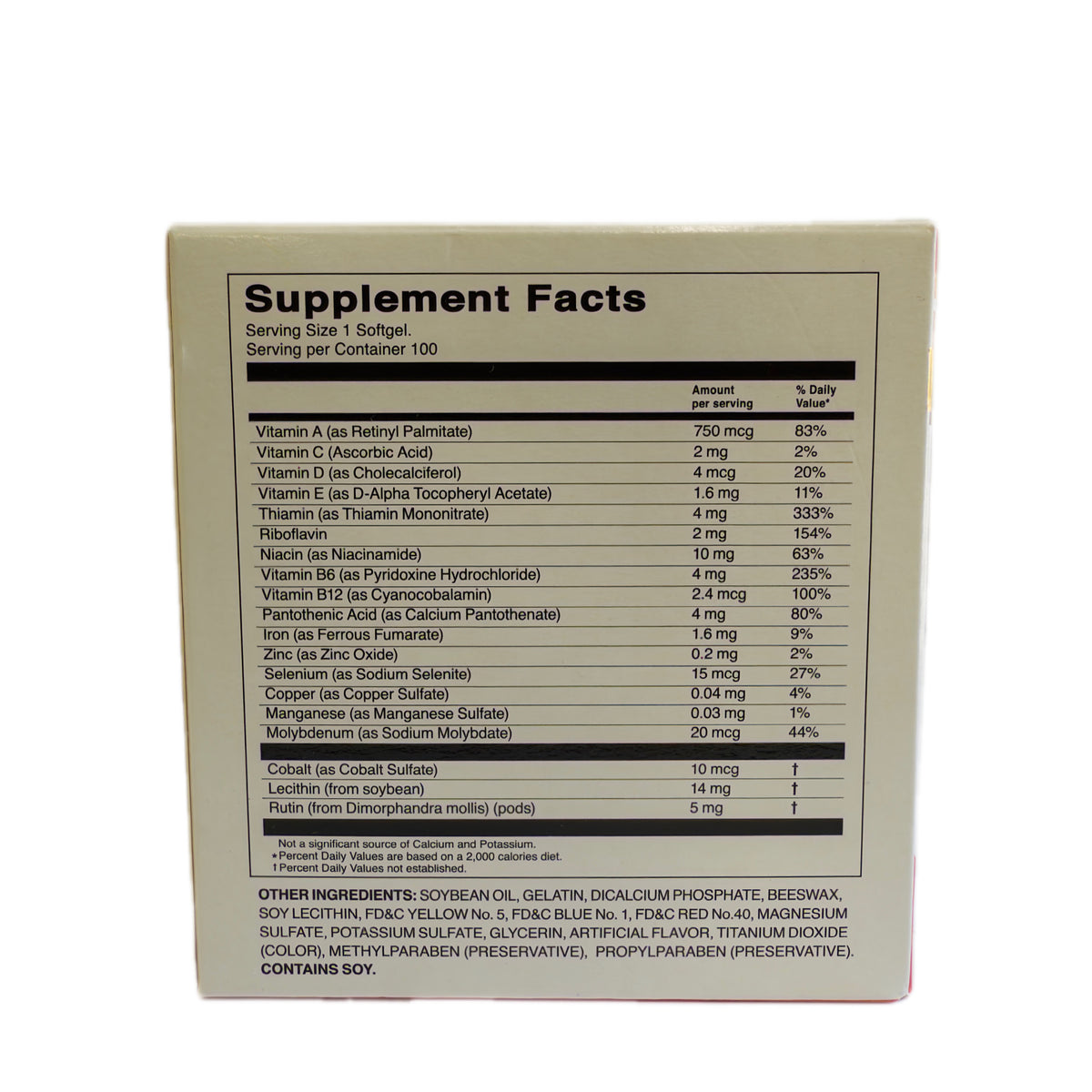 Vital Fuerte H3 EF – Multivitamínico en Softgels con Vitaminas y Minerales – 100 Cápsulas